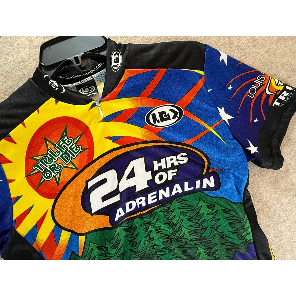Louis Garneau Womens 24 Hrs of Adrenalin Cycling Jersey Large 10th Anniversary